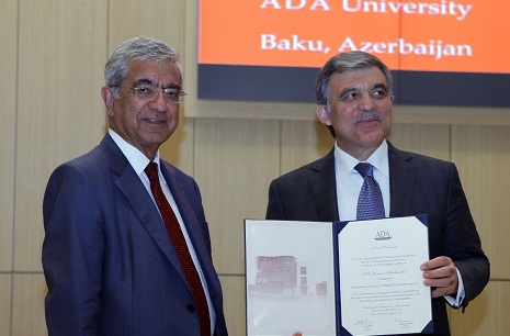 Abdullah Gul awarded honorary diploma of ADA University - PHOTOS